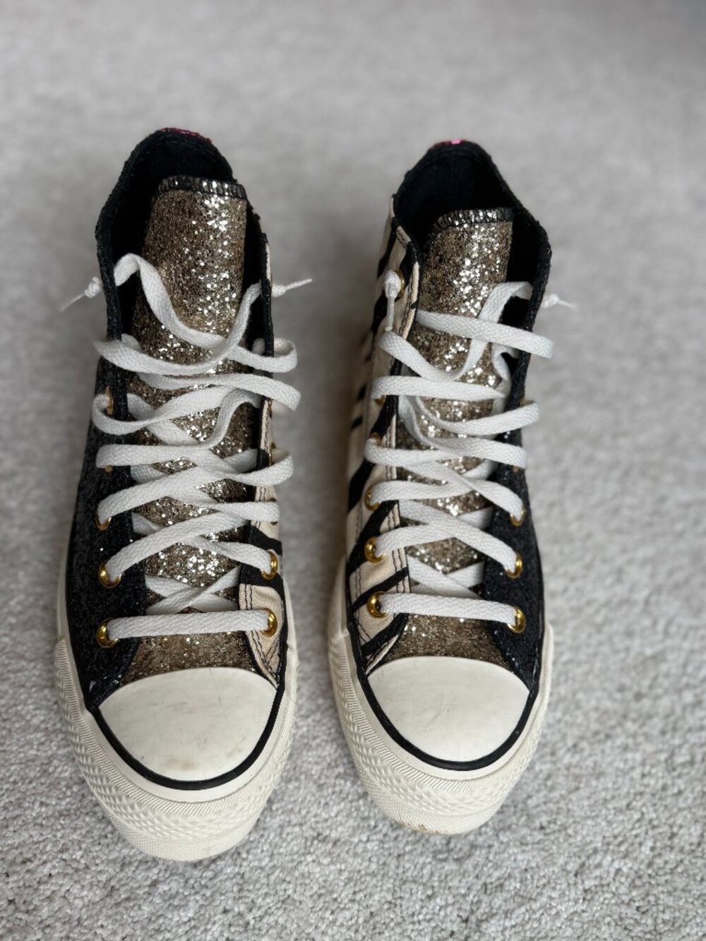Custom Glitter Platform Chuck Taylor All Star Womens 7 US MSRP $102